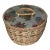 Vintage Wicker Woven Sewing Basket With Lid For Sale