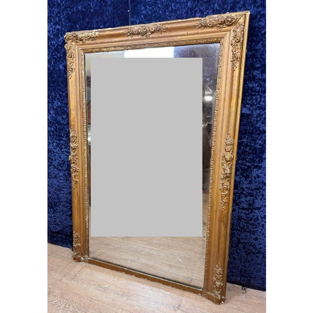19th Century Empire Mirror in Wood and Gilded Stucco, 1810 For Sale - Image 5 of 13