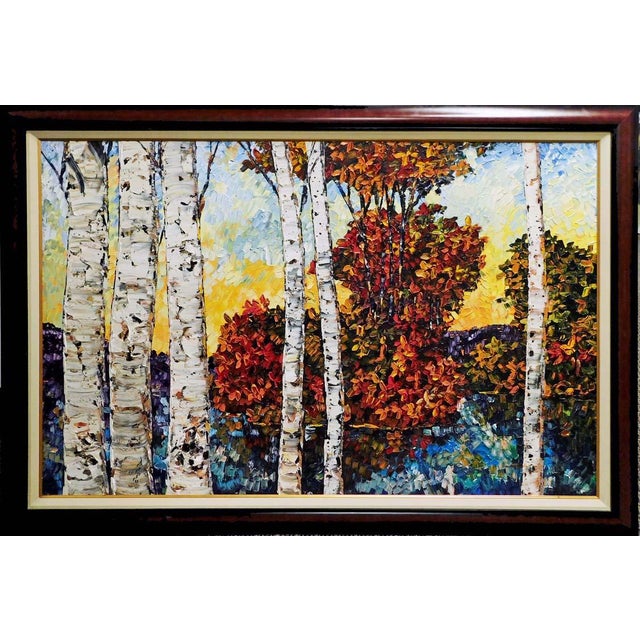 "River Reflections II" framed Original Acrylic on Canvas by Maya Eventov Hand Signed by the Artist Art Condition: Mint...