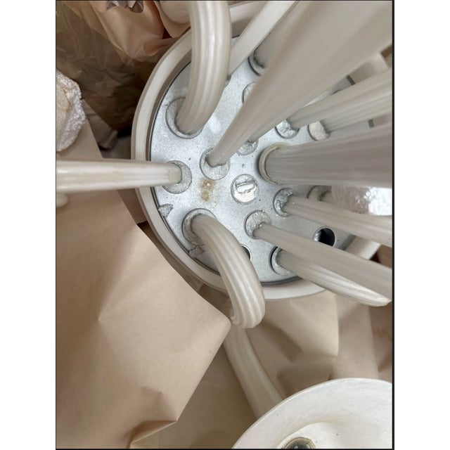 Glass Contemporary Italian Murano Glass Chandelier in White, 6-Light, Design Within Reach For Sale - Image 7 of 7