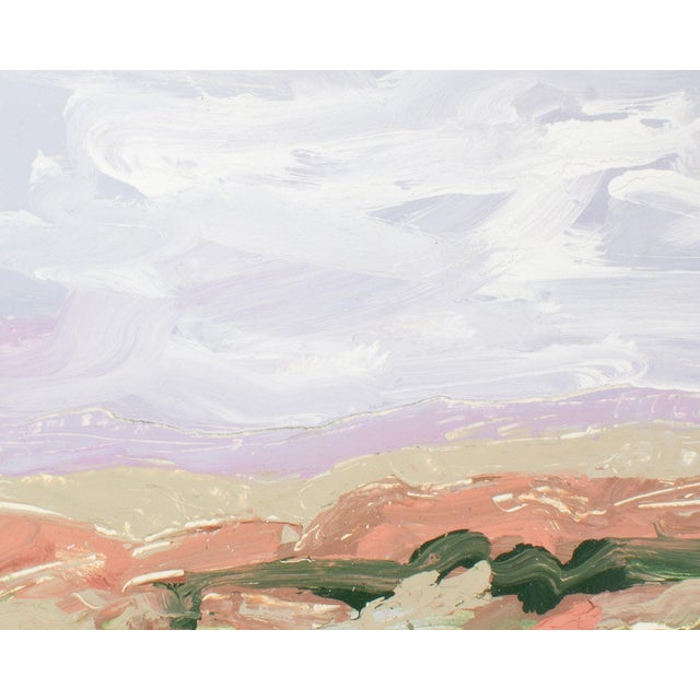 Paper 1990 “Wind” Abstract Acrylic Landscape Diptych Signed by Harry Hilson For Sale - Image 7 of 10