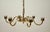White Six-Arm Chandelier in Brass with Silk Shades by Josef Frank for Oswald Haerdtl, 1935 For Sale - Image 8 of 16