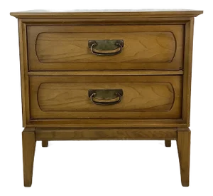 Vintage Modern Two Drawer Nightstand