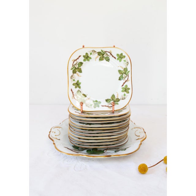 Measurements: 15 cm side (plates), 25.5*23 cm platter This piece has an attribution mark, I am sure that it is completely...