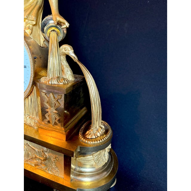 Bronze 1800 French Artisan Empire Gold Bronze Mantel Clock For Sale - Image 8 of 18