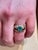 Oval Emerald , Pink Tourmaline Diamond Ring 18 Karat Yellow Gold, Size 6.5 For Sale - Image 9 of 18