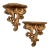 1980s Italian Baroque French Rococo Gold Gilt Plaster Wall Brackets - a Pair For Sale
