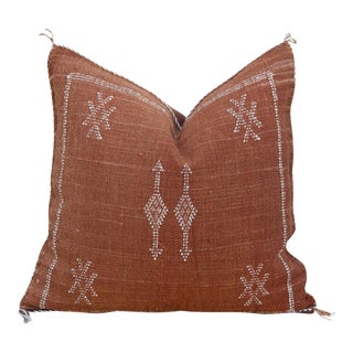 Rusted Lantern Cactus Silk Moroccan Pillow For Sale