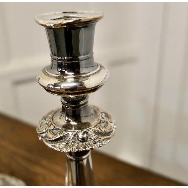 19th Century Silver-Plated Candleholders, 1880s, Set of 2 For Sale - Image 6 of 9