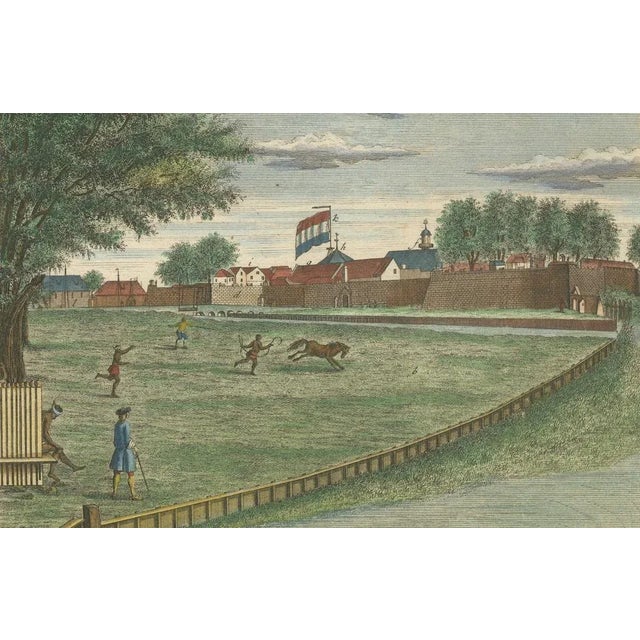 J.W. Heydt, Batavia Castle and Parade Ground, 1738, Hand-Coloured Engraving For Sale - Image 6 of 10