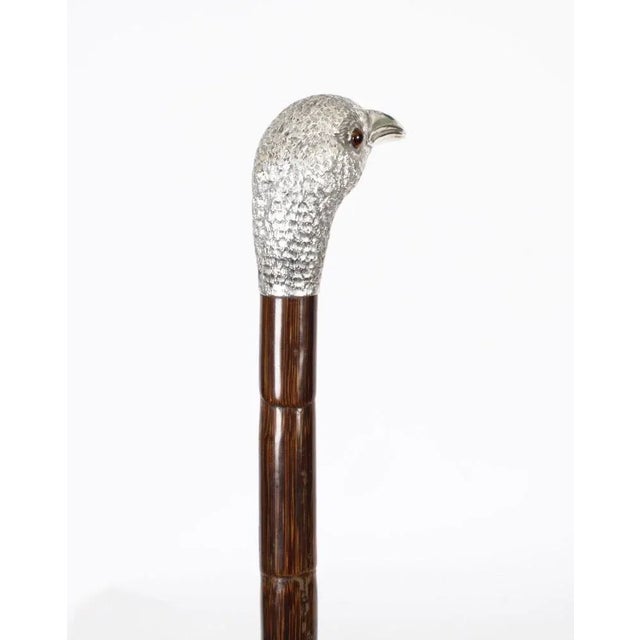 Antique Walking Stick with Silver Duck Head Handle, 1890s For Sale - Image 4 of 10