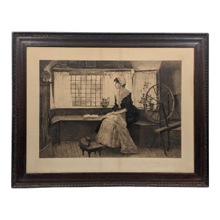 1888 Day Dreams Oversized Framed Etching – William Sartain & Percy Moran For Sale