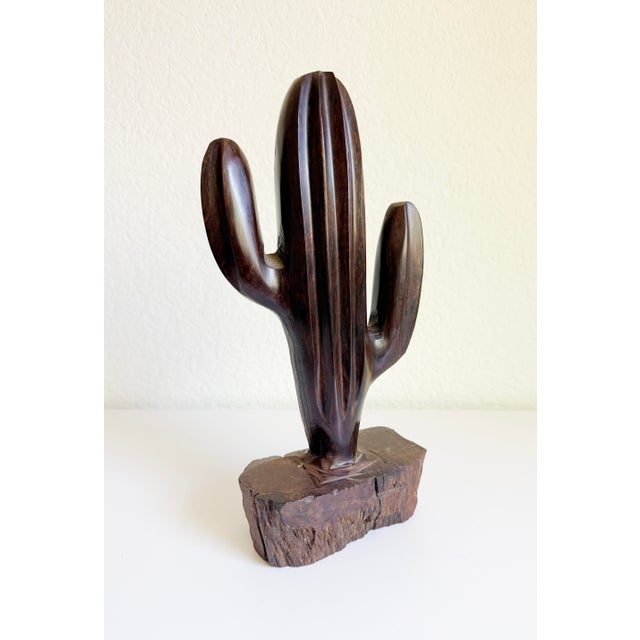 Brown 14" Ironwood Saguaro Cactus Figurine For Sale - Image 8 of 8