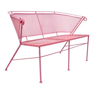 Mid-Century Modern Settee by Salterini, Flamingo Pink, Usa, 1960s For Sale