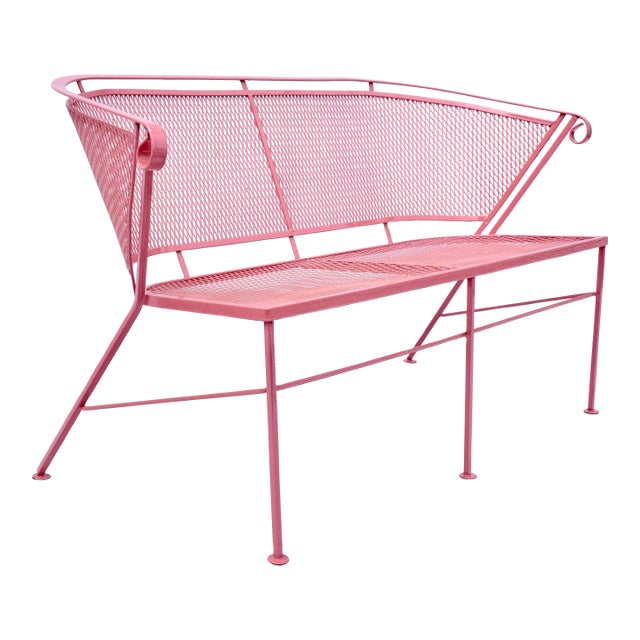 Mid-Century Modern Settee by Salterini, Flamingo Pink, Usa, 1960s For Sale