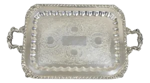 Vintage Wm. Rogers Co. 8061 Victorian Silver Plated Serving Platter Tray