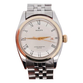 Vintage Rolex Oyster Perpetual Date Two-Tone Steel & Gold Jubilee Bracelet Watch For Sale