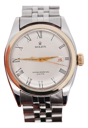 Vintage Rolex Oyster Perpetual Date Two-Tone Steel & Gold Jubilee Bracelet Watch