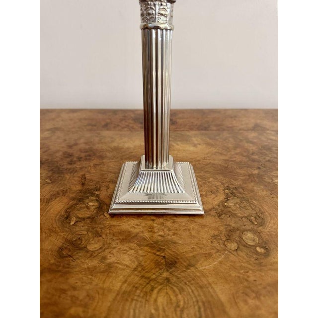 Antique Edwardian Silver Plated Candlesticks, 1900, Set of 2 For Sale - Image 4 of 6