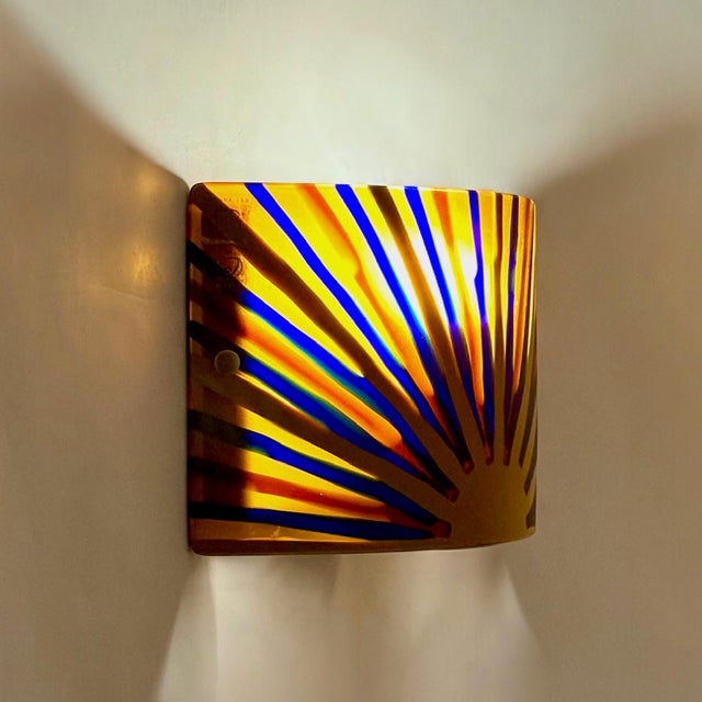 Blue Vintage Murano Glass Wall Light by Futura T&B, Italy, 2000s For Sale - Image 8 of 15