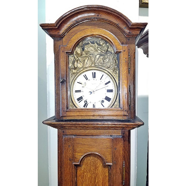 18c French Country Tall Case Grandfather Clock For Sale - Image 4 of 17