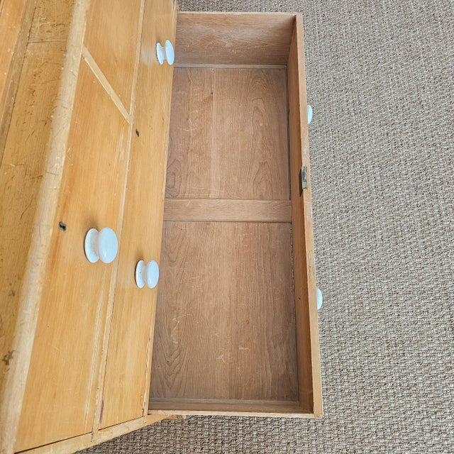 Antique English Pine Linen Press / Wardrobe - Circa 1890 For Sale - Image 13 of 18