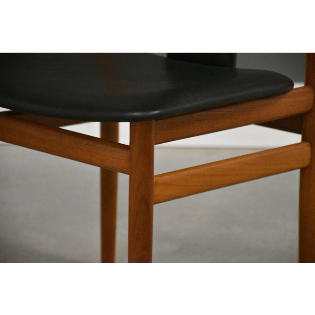 Black Danish Modern Teak Black Dining Chairs by Henning Sorensen - Set of 6 For Sale - Image 8 of 10
