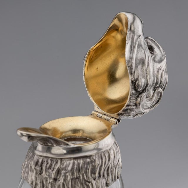 Silver Antique German Silver and Glass Novelty Monkey Claret Jug, 1900 For Sale - Image 8 of 18