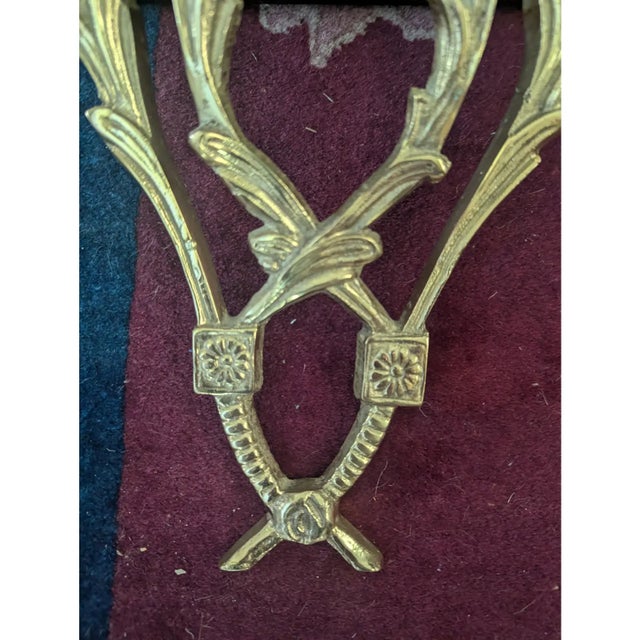 Vintage Chelsea House Polished Brass Laurel Leaves and Wood Decorative Wall Brackets- A Pair For Sale In Charlotte - Image 6 of 9