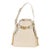 Beige Calfskin CD Embossed Medium Cest Bucket Bag For Sale