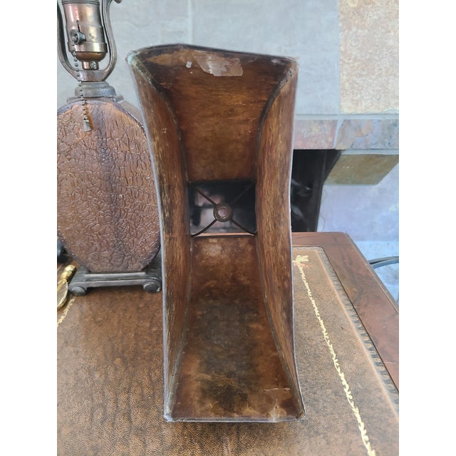 Antique Art Deco Crackle Glass Table Lamp With Mica Shade For Sale - Image 17 of 18