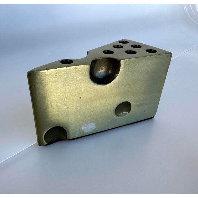 Vintage Brass Cheese Pen Holder For Sale In Palm Springs - Image 6 of 8