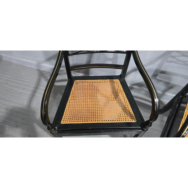 1900 - 1909 Regency Ebony Armchairs, 1900s, Set of 2 For Sale - Image 5 of 12