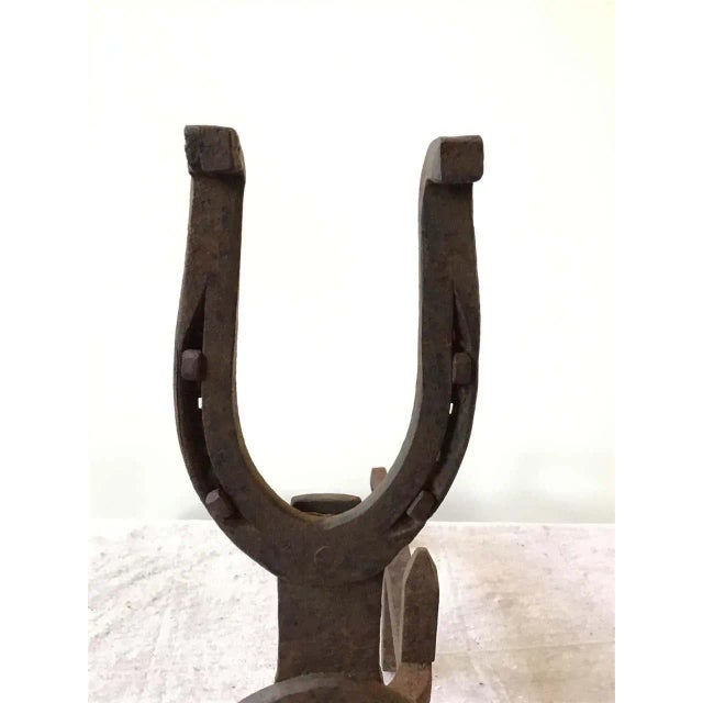 1950s Iron Horseshoe Andirons - A Pair For Sale In New York - Image 6 of 10