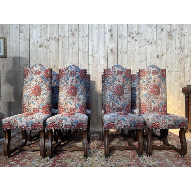 Wood High Renaissance Style Chairs, 1950s, Set of 8 For Sale - Image 7 of 7