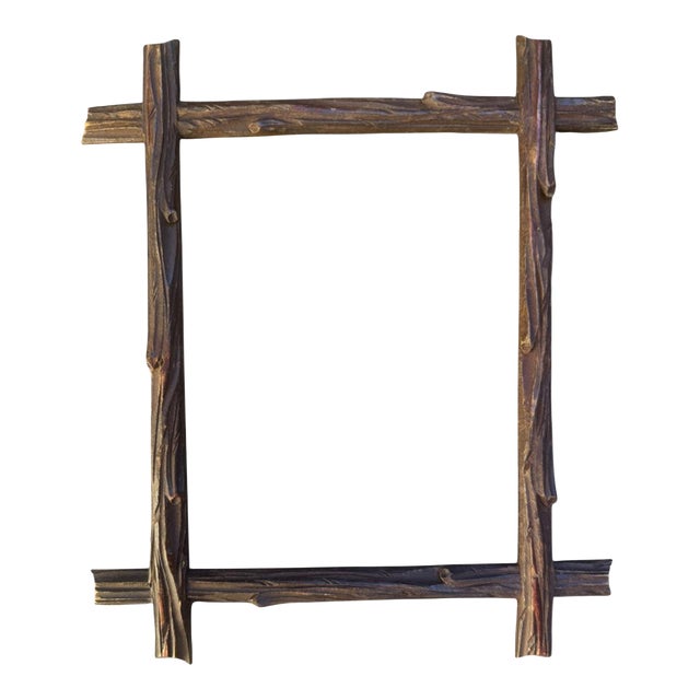 Black Forest Wood Carved Frame German Antique #116 For Sale