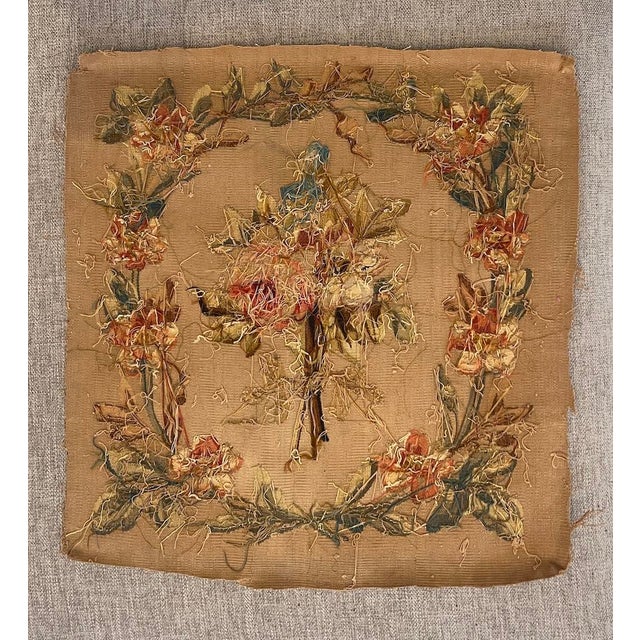 Textile French Needlepoint Textile Fragment, Late 19th Century Set of 4 For Sale - Image 7 of 11