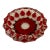 Vintage French Ruby Red & Clear Art Glass Ashtray With Dark Green Accent Detailing For Sale