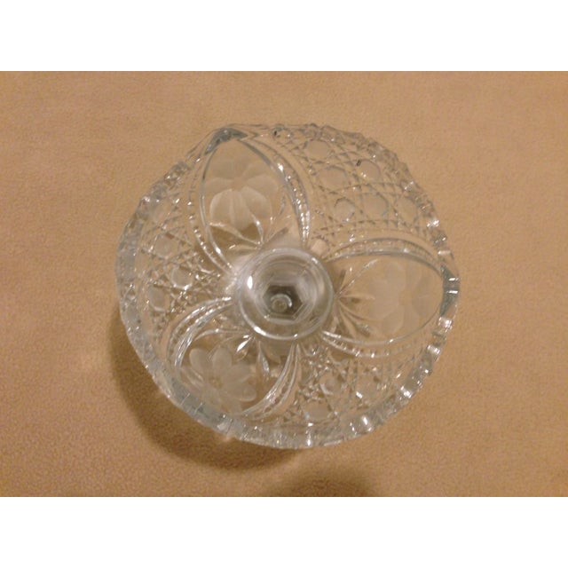 Vintage ABP Pressed/Cut Glass Pedestal Compote For Sale - Image 9 of 11