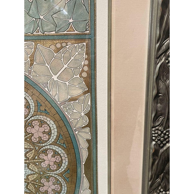 Paper Set of Two 1990s Mucha Foundation Art Nouveau Prints "Ivy" and "Laurel" Ap 20/50. For Sale - Image 7 of 8