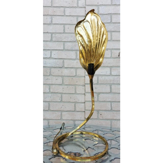 Mid Century Modern Italian Single Leaf Desk Lamp by Carlo Giorgi & Tommaso Barbi For Sale In Chicago - Image 6 of 6