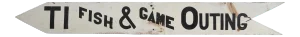 Vintage Black and White Fish & Game Arrow Sign