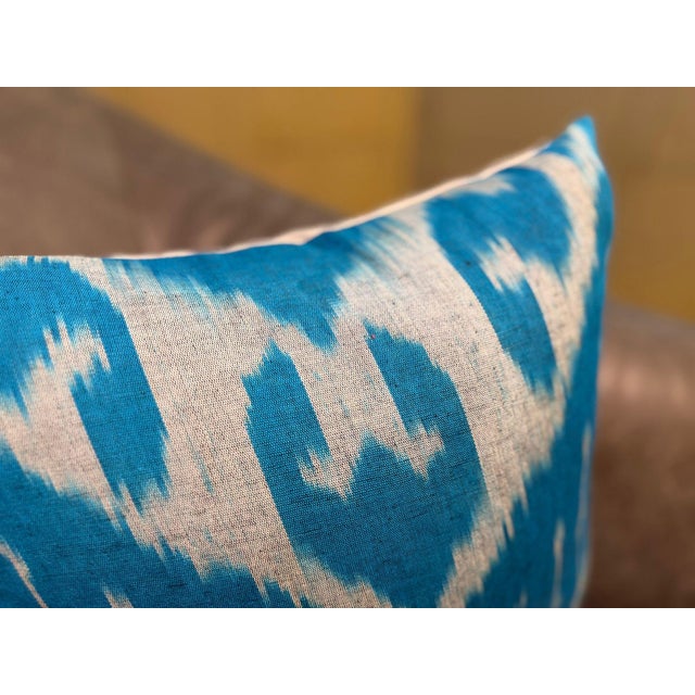 Vintage Silk Ikat Square Cushion Cover For Sale - Image 11 of 13