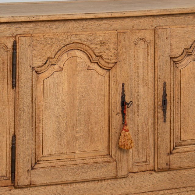19th Century French Bleached Oak Long Sideboard Buffet For Sale - Image 14 of 17