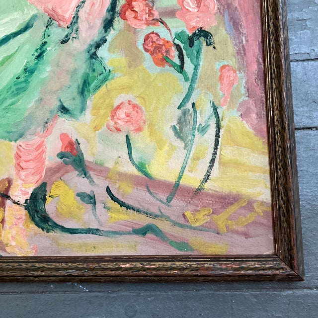 Abstract 1970’s Original Vintage Abstract Expressionist Outsider Female Nude Painting Vintage Frame For Sale - Image 3 of 5