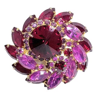 Verified Juliana (DeLizza & Elster) Rivoli & Navette Floral Brooch – Reference #7674 For Sale