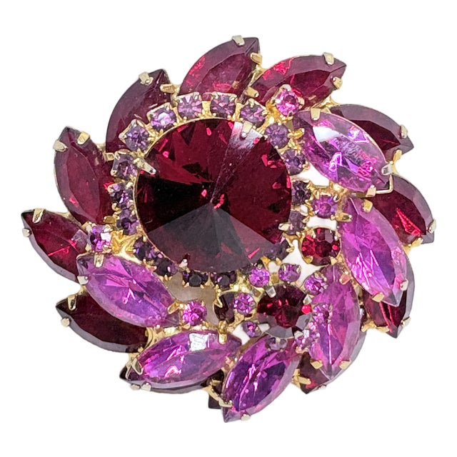 Verified Juliana (DeLizza & Elster) Rivoli & Navette Floral Brooch – Reference #7674 For Sale