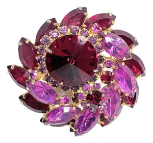 Verified Juliana (DeLizza & Elster) Rivoli & Navette Floral Brooch – Reference #7674