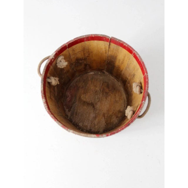 Early 20th Century Antique Painted Wood Bucket For Sale - Image 5 of 12