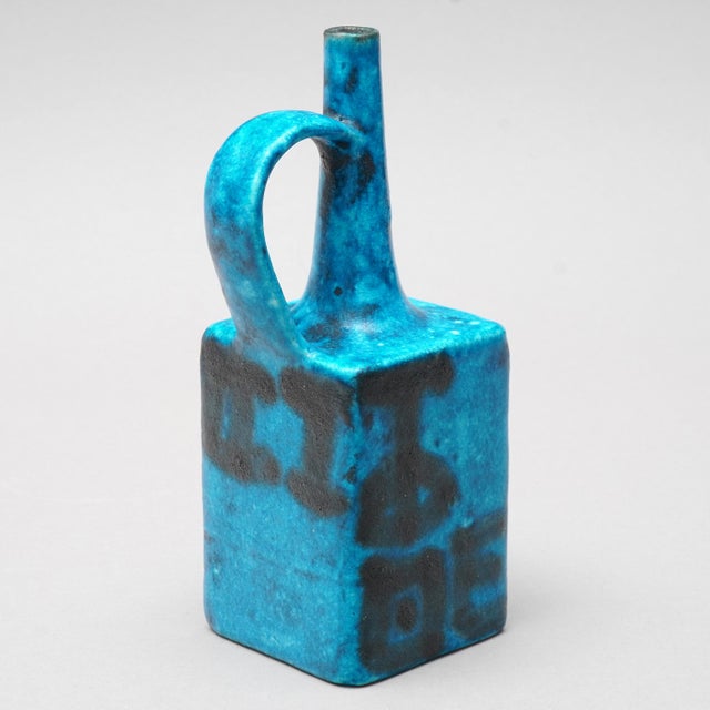 Mid-Century Modern Vintage Studio Ceramic Handle Vase by Bruno Gambone, Italy, 1950s For Sale - Image 3 of 14